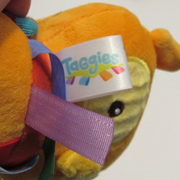 TaGgies Owl Plush Orange Yellow Baby Rattle Cuddly Minky Baby Toy Unisex 8” NWOT - Picture 7 of 7